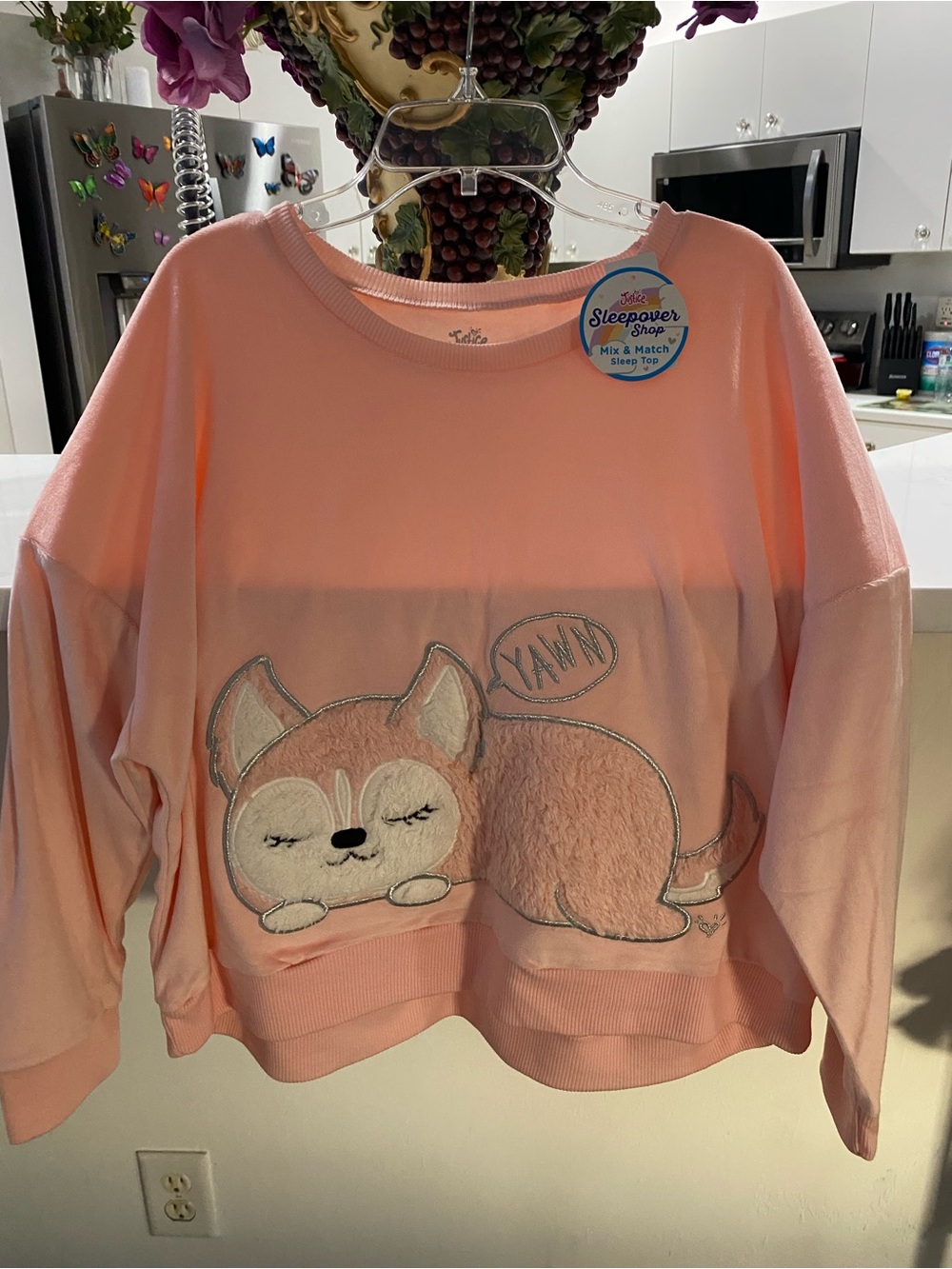 Justice Pink Sleepy Fox Sweatshirt